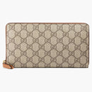 Gucci Zip Around Wallet GG Supreme Large Beige/Brown