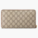 Gucci Zip Around Wallet GG Supreme Large Beige/Brown