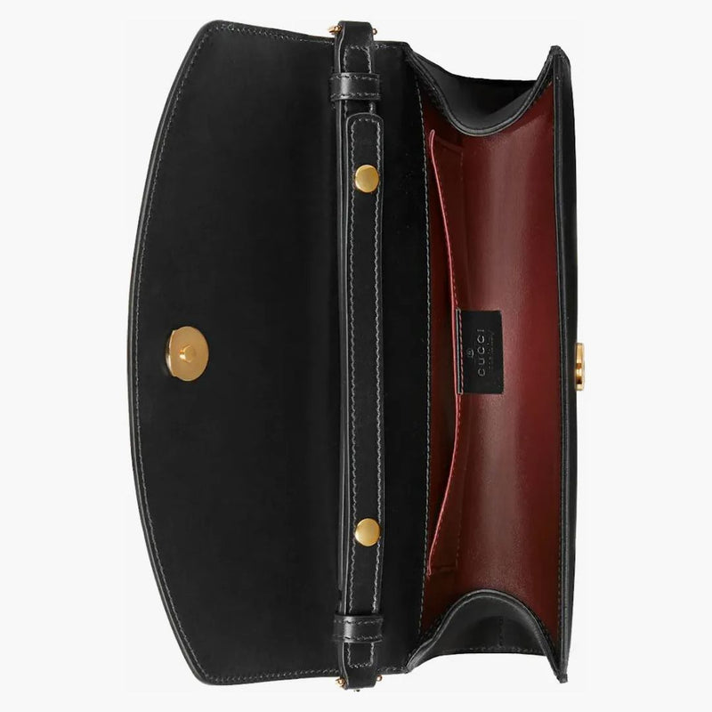 Gucci Zumi axelväska slät läder liten svart