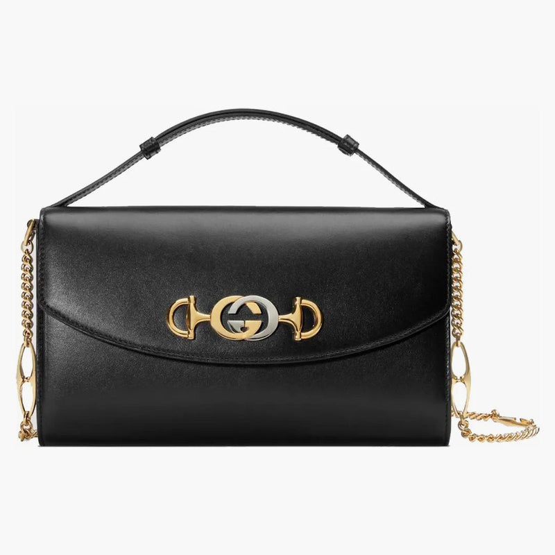 Gucci Zumi axelväska slät läder liten svart