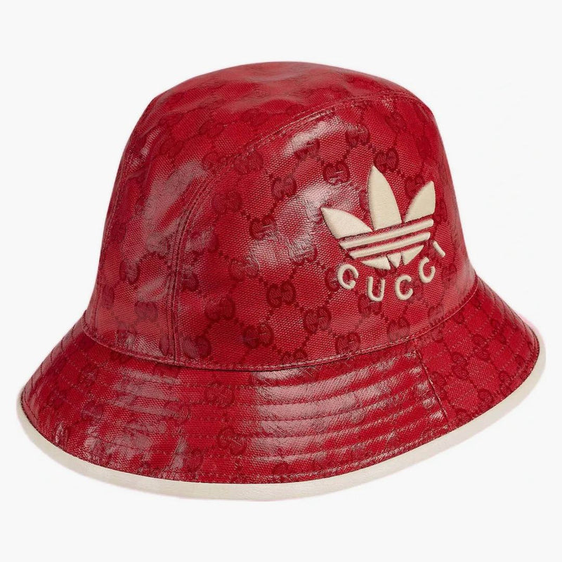 Gucci x adidas gg canvas Bucket has red