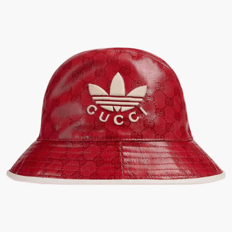 Gucci x adidas gg canvas Bucket has red