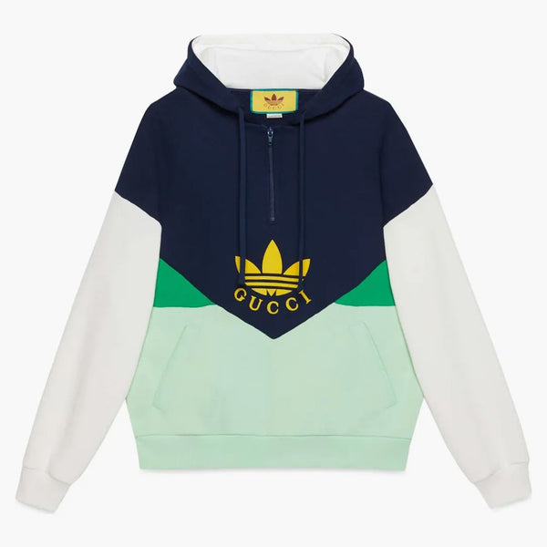 Gucci x adidas z kapturem bluza niebieska