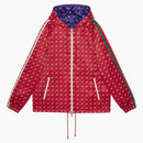 Gucci x adidas reverzibilní bunda červená/fialová