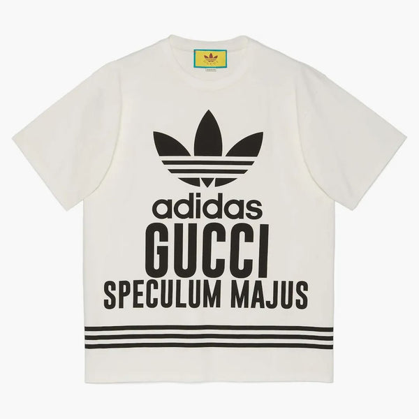 T-shirt gucci x adidas biały