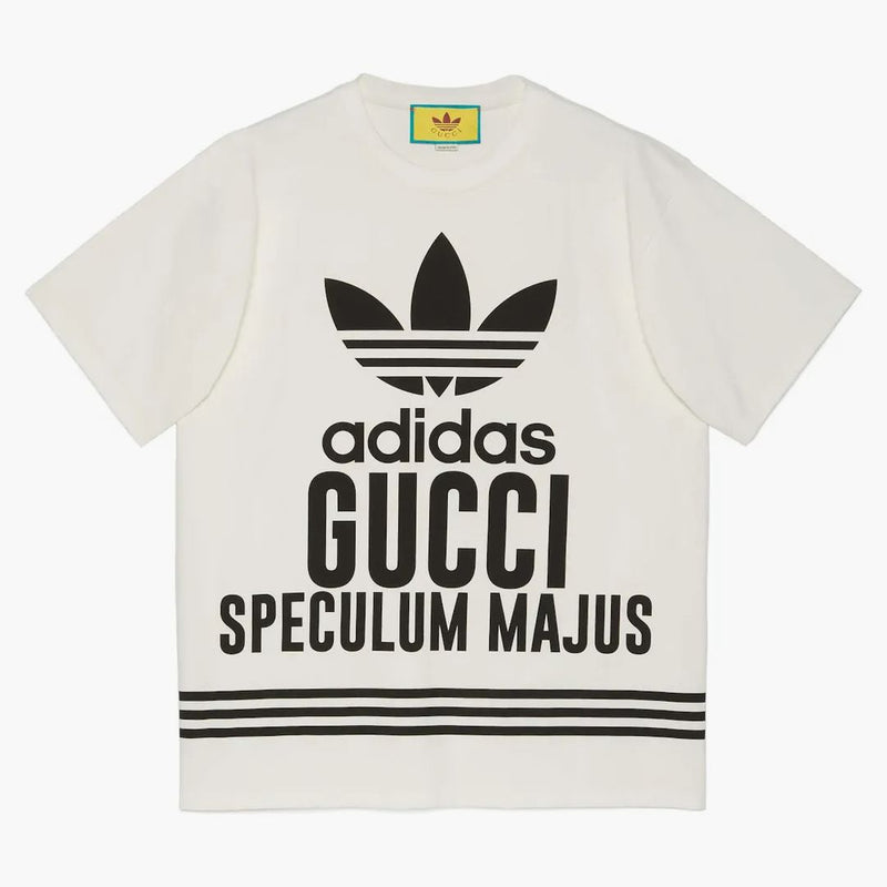 T-shirt gucci x adidas biały
