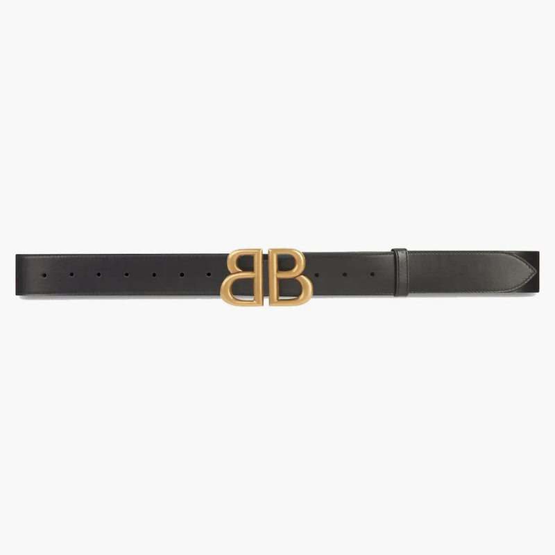 Gucci X Balenciaga The Hacker Project Bb Calfskin Belt Black/gold