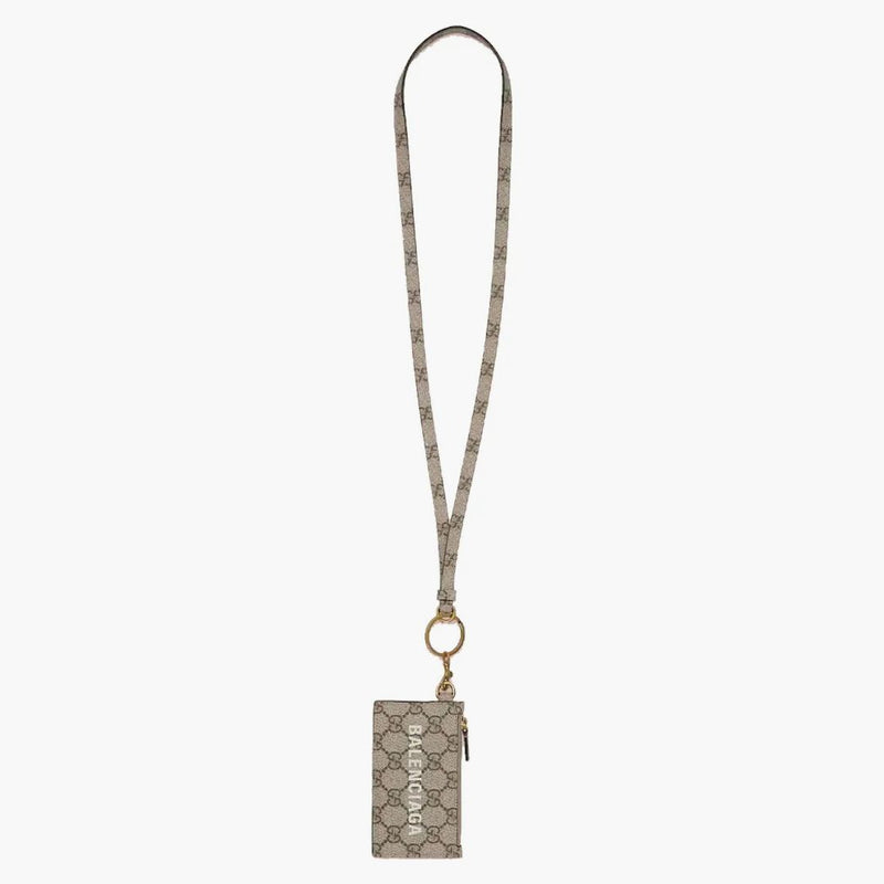 Gucci X Balenciaga the Hacker Project Card Case With Strap Beige/Ebony