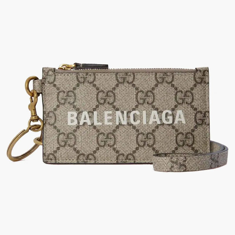 Gucci X Balenciaga the Hacker Project Card Case With Strap Beige/Ebony