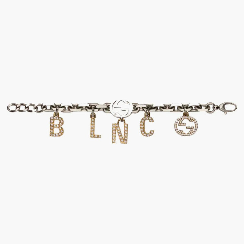 Gucci X Balenciaga the Hacker Project Charm Bracelet with Crystals Silver