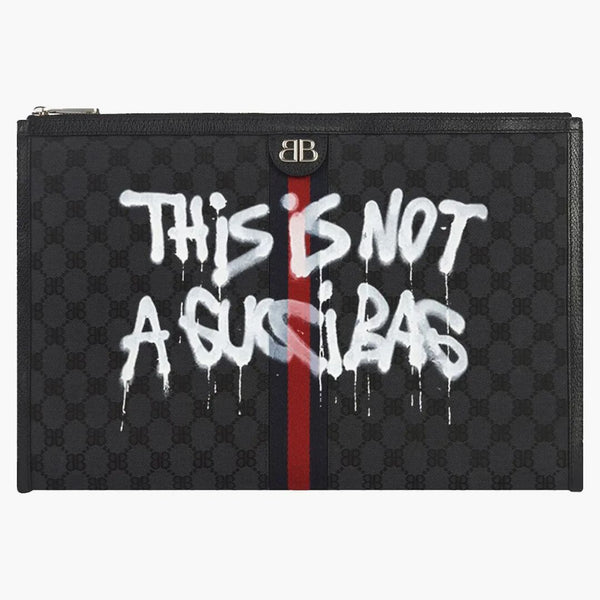 Gucci x Balenciaga Hacker Project Graffiti Laptop Pouch Black