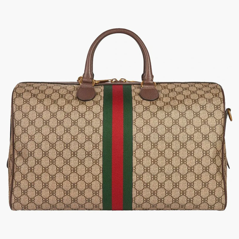 Gucci X Balenciaga The Hacker Project Graffiti Medium Duffle Bag Beige