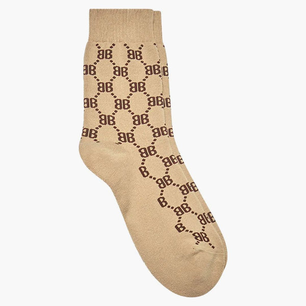 Gucci x Balenciaga The Hacker Project Hacker BB tenisové ponožky Beige