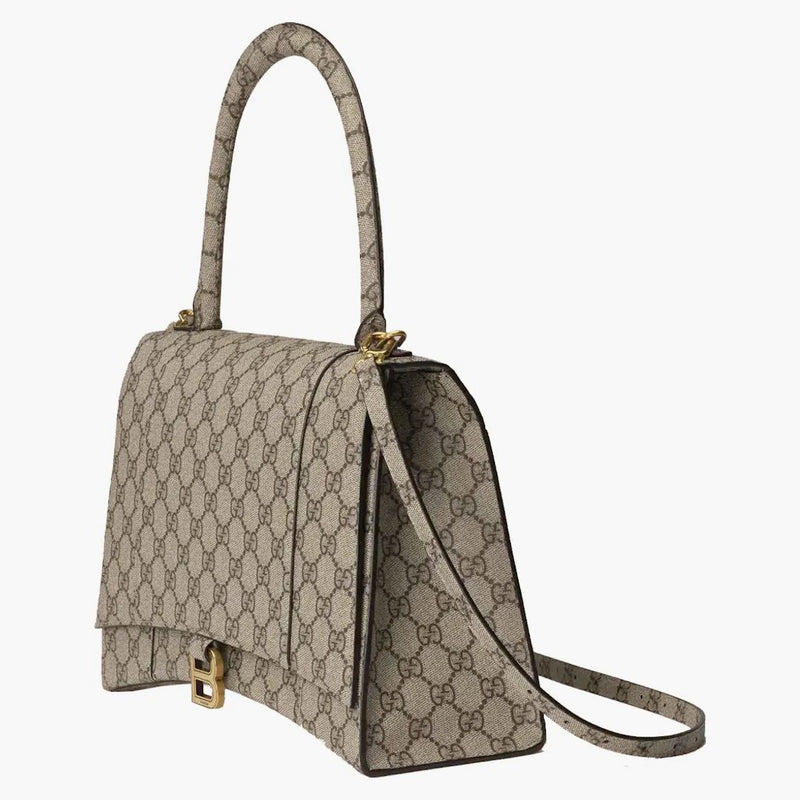 Gucci X Balenciaga the Hacker Project Medium Hourglass Bag Beige/Ebony