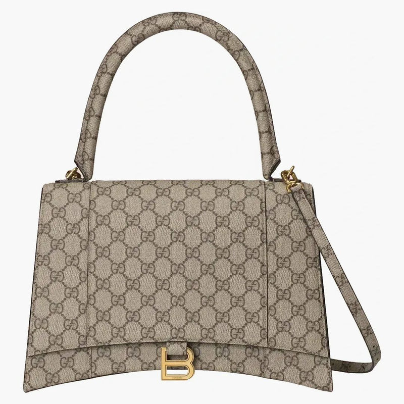 Gucci X Balenciaga the Hacker Project Medium Hourglass Bag Beige/Ebony