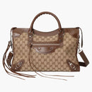 Gucci X Balenciaga The Hacker Project Medium Neo Classic Bag Variation 1 Beige/ebony