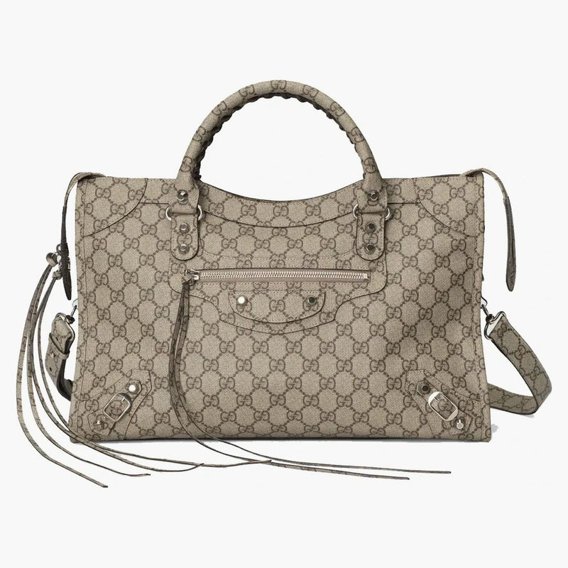 Gucci X Balenciaga the Hacker Project Medium Neo Classic Bag Variation 2 Beige/Ebony
