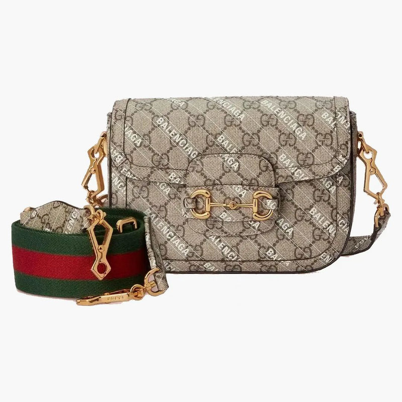 Gucci X Balenciaga the Hacker Project Mini Gucci Horsebit 1955 Beige/Ebony