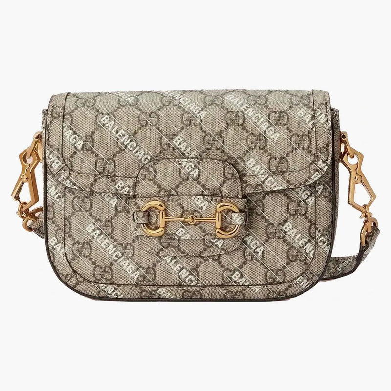 Gucci X Balenciaga the Hacker Project Mini Gucci Horsebit 1955 Beige/Ebony