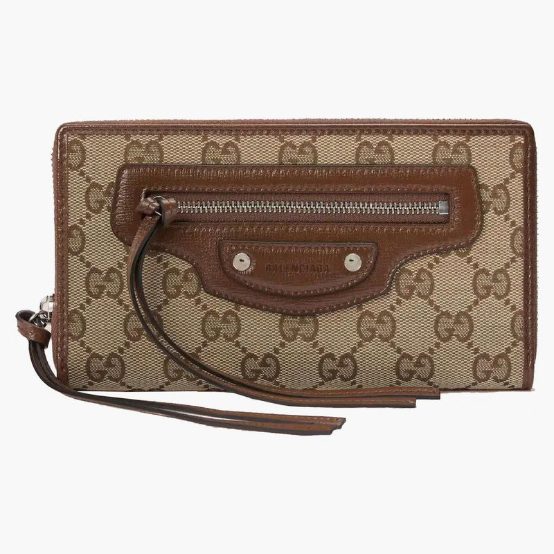 Gucci X Balenciaga The Hacker Project Neo Classic Zip Around Wallet Beige/ebony