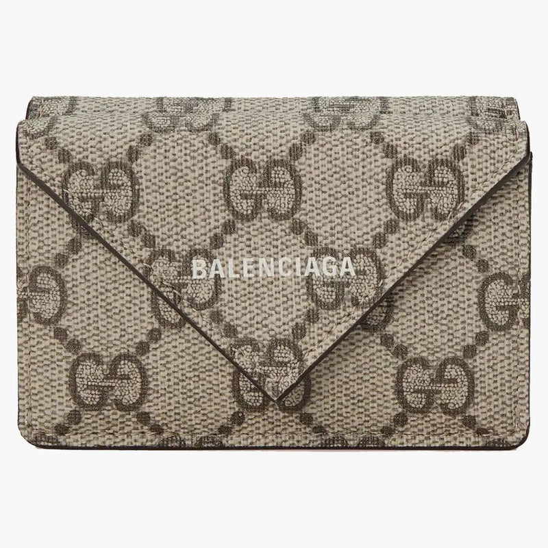 Gucci X Balenciaga Hacker Project Paper Mini Wallet Beige/Ebony