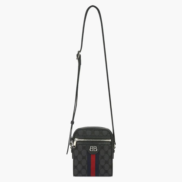 Gucci X Balenciaga The Hacker Project Shoulder Zip Bag Black