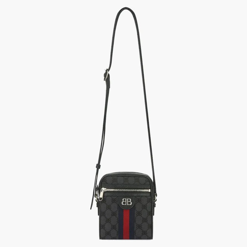 Gucci X Balenciaga The Hacker Project Shoulder Zip Bag Black