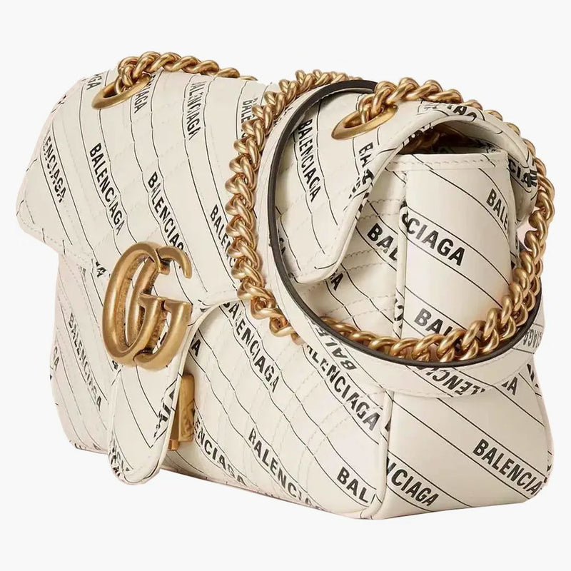 Gucci x Balenciaga Il progetto hacker Small GG Marmont Bag White