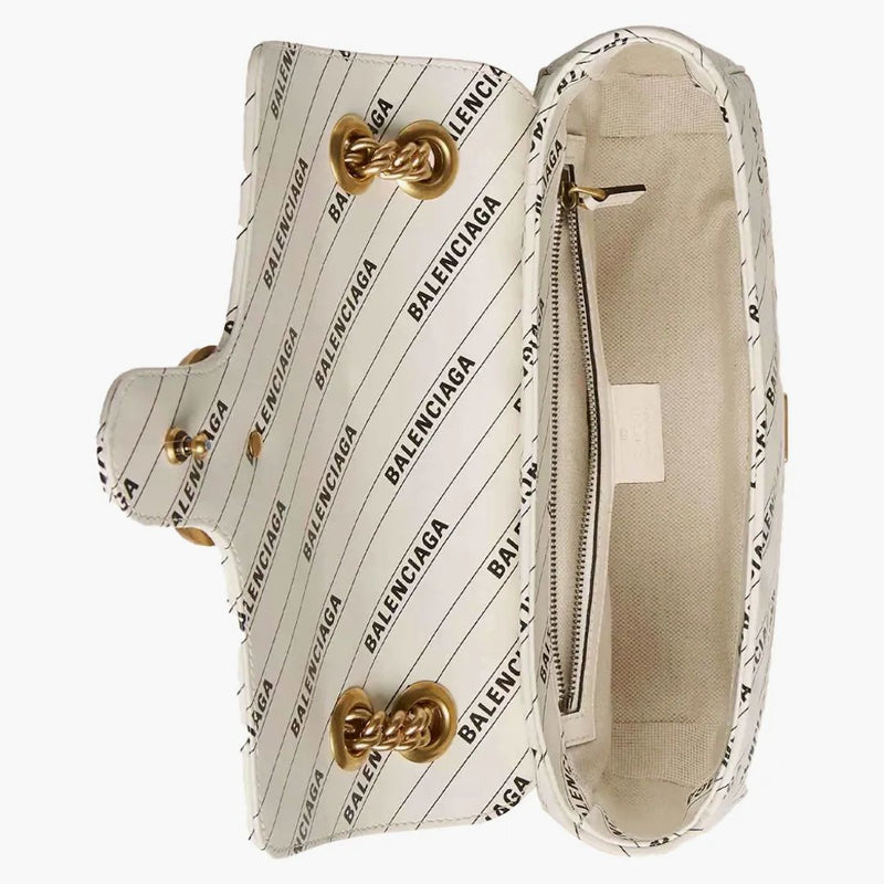 Gucci x Balenciaga Il progetto hacker Small GG Marmont Bag White