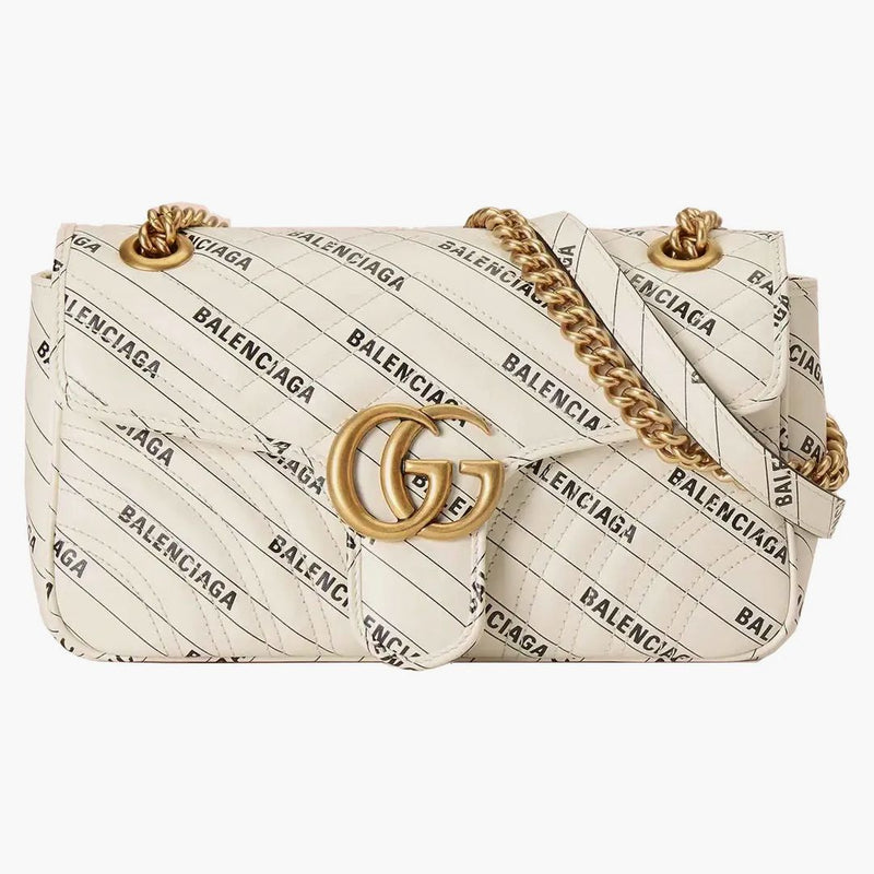 Gucci x Balenciaga Il progetto hacker Small GG Marmont Bag White