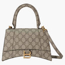 Gucci x Balenciaga The Hacker Project Pequeña bolsa de reloj de arena beige/ébano