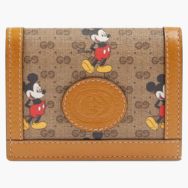 Gucci X Disney Card Case Wallet Mini Gg Supreme Mickey Mouse Beige