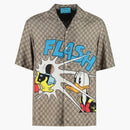 Gucci X Disney Donald Duck Monogram Silk Shirt Beige