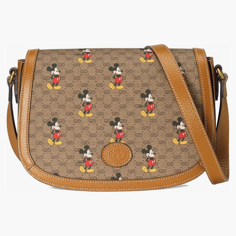 Gucci x Disney ramię worka Mini GG Supreme Mickey Mouse Small Beige