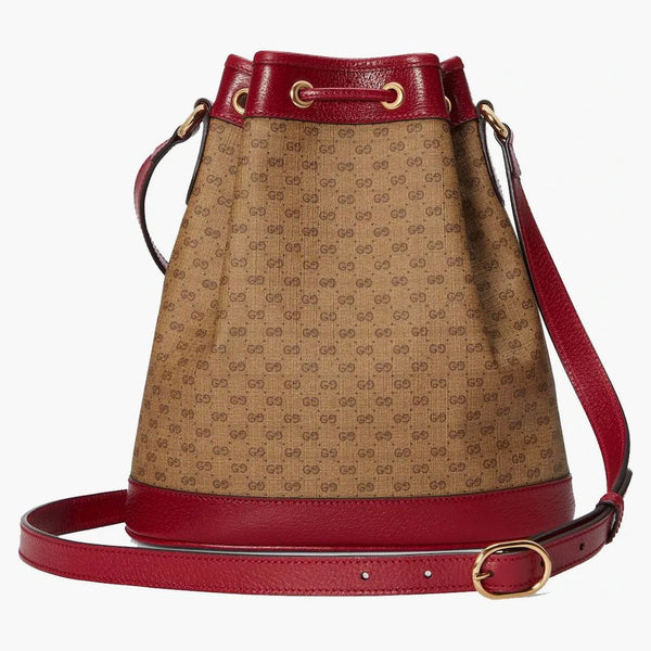 Gucci X Doraemon Bucket Bag liten ebenholts/beige