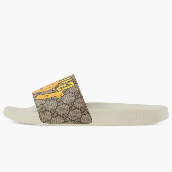 Gucci X Pablo Delcielo Cat Gg Supreme Slide Beige