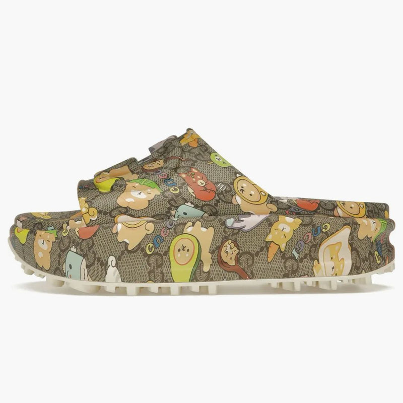 Gucci x Pikarar GG Animal Print Slide Beige Multi (Women's)