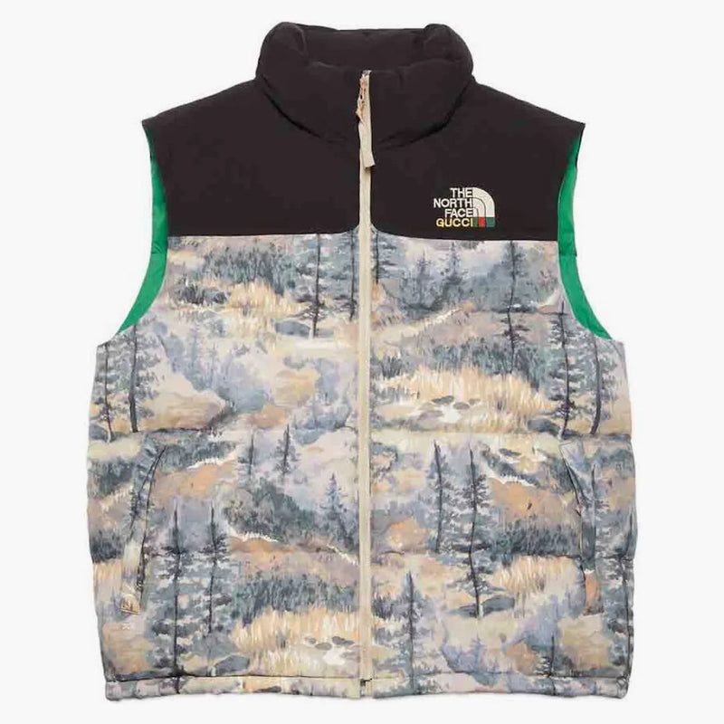 Gucci X The North Face Down Vest Forest Print