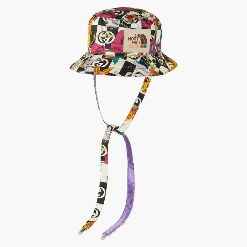 Gucci x North Face GG Canvas Bucket má vzájemný blokování G Floral Print Multicolor