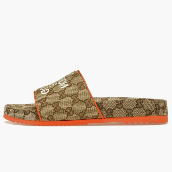 Gucci x the north face gg slide orange beige ebony original GG canvas