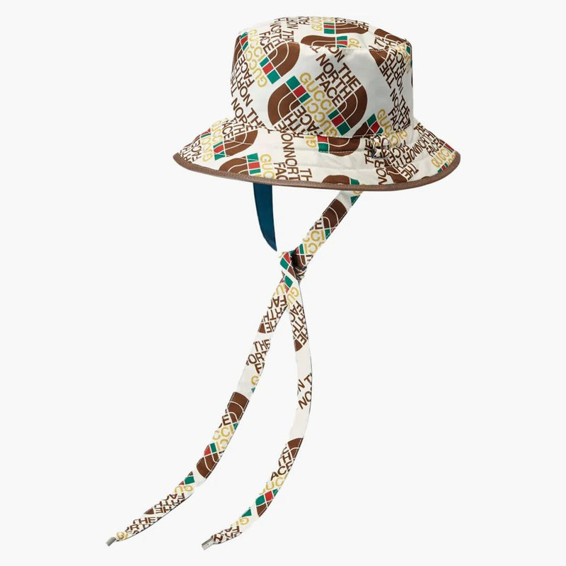Gucci x North Face Self Tie Nylon Hat Brown/White