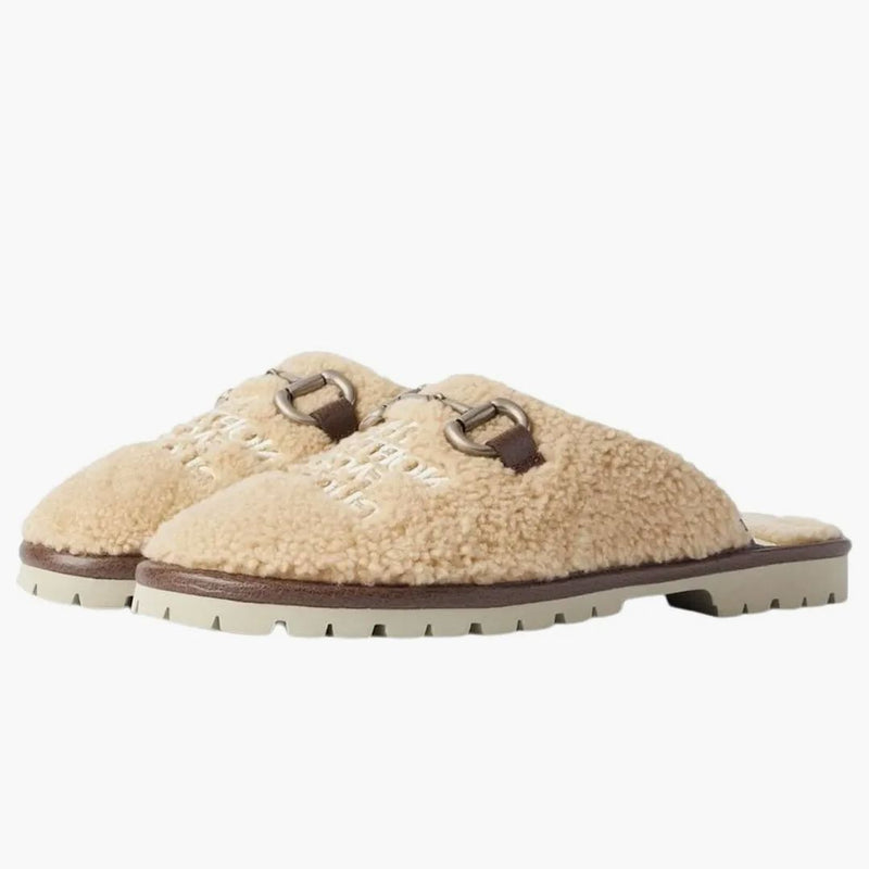 Gucci X The North Face Slippers Beige Wool