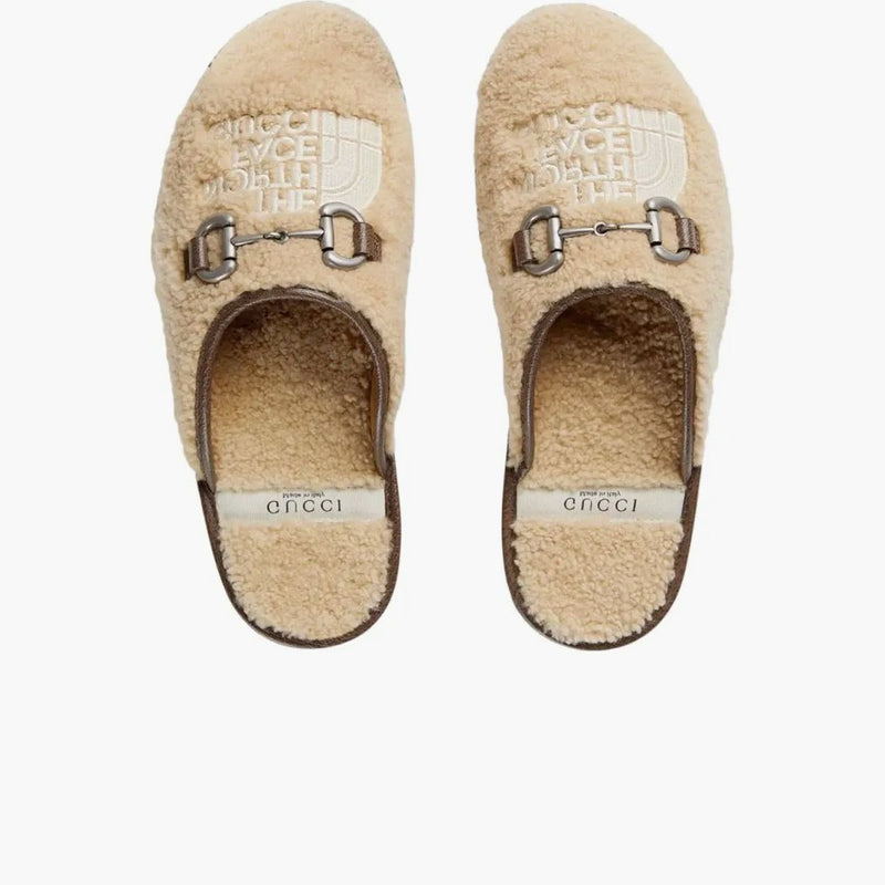 Gucci X The North Face Slippers Beige Wool