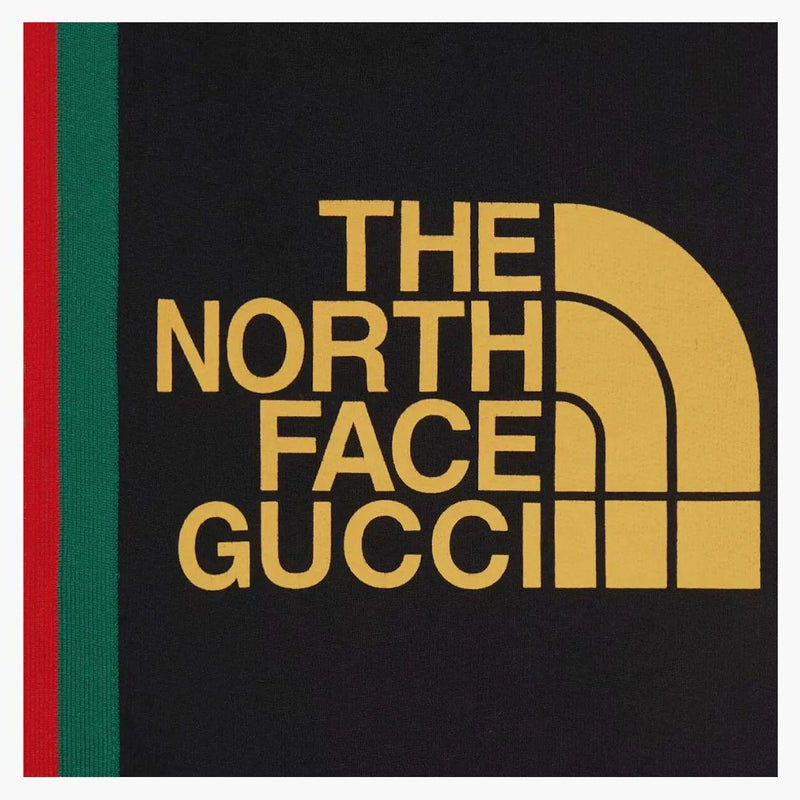 Gucci X the North Face Web Print Cotton Jogging Pants Black Stonewash