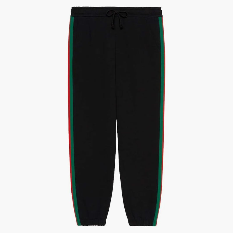 Gucci X the North Face Web Print Cotton Jogging Pants Black Stonewash