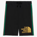 Gucci x the north face web print cotton shorts black