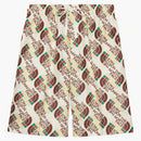 Gucci x North Face Web Print Silk Shorts Ivory/Brown/Green