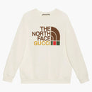 Gucci x North Face Dámská bavlna nadměrná mikina bílá