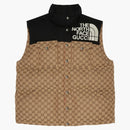 Gucci x The North Face Womens GG Chaleco acolchado Black Ebony Beige