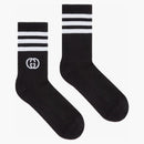 Gucci x adidas kotníkové ponožky černé/bílé